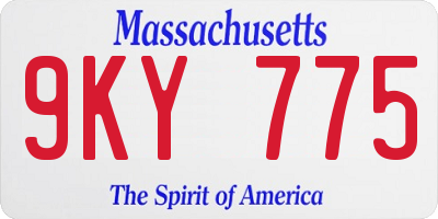MA license plate 9KY775