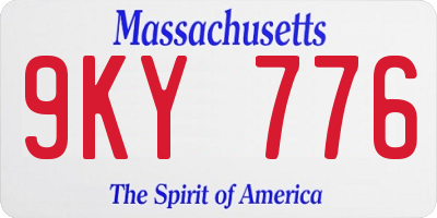 MA license plate 9KY776