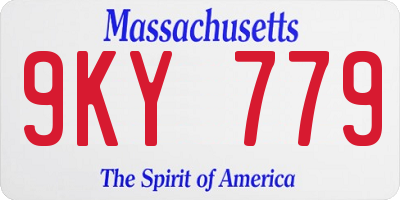 MA license plate 9KY779