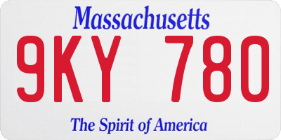 MA license plate 9KY780