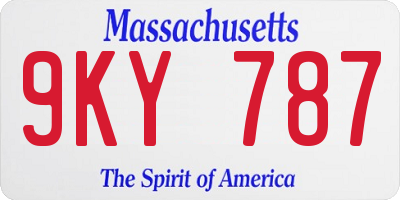MA license plate 9KY787