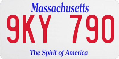 MA license plate 9KY790