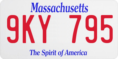 MA license plate 9KY795