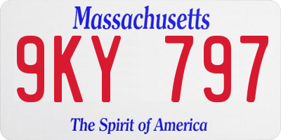 MA license plate 9KY797