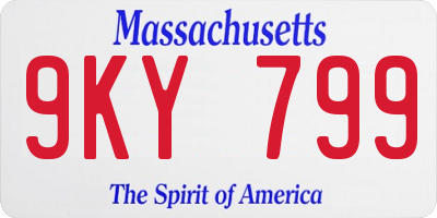 MA license plate 9KY799