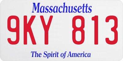 MA license plate 9KY813