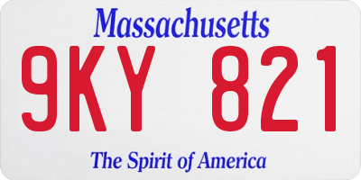 MA license plate 9KY821