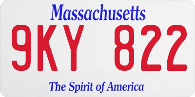 MA license plate 9KY822