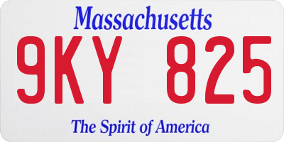 MA license plate 9KY825
