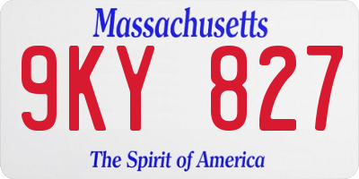 MA license plate 9KY827