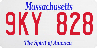 MA license plate 9KY828