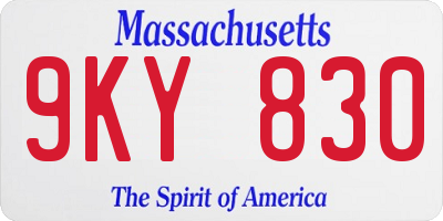 MA license plate 9KY830