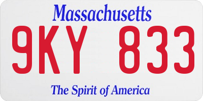 MA license plate 9KY833
