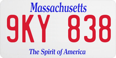 MA license plate 9KY838