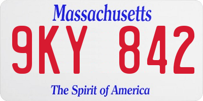 MA license plate 9KY842