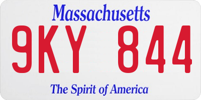 MA license plate 9KY844