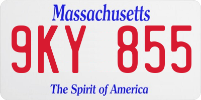 MA license plate 9KY855