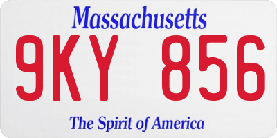 MA license plate 9KY856