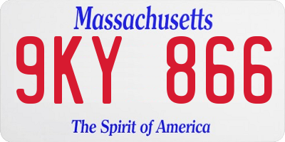 MA license plate 9KY866