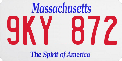 MA license plate 9KY872