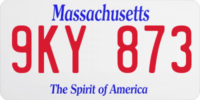MA license plate 9KY873
