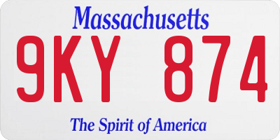 MA license plate 9KY874