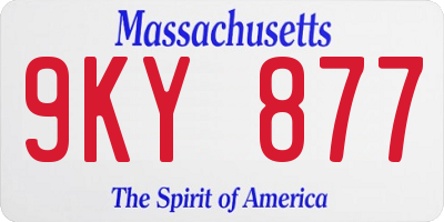MA license plate 9KY877