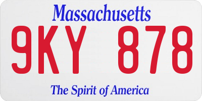 MA license plate 9KY878
