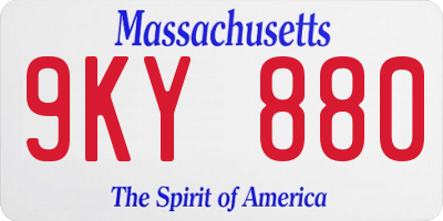 MA license plate 9KY880