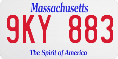 MA license plate 9KY883
