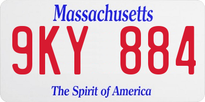 MA license plate 9KY884