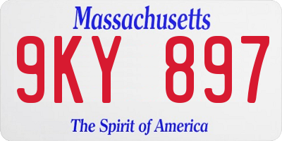 MA license plate 9KY897