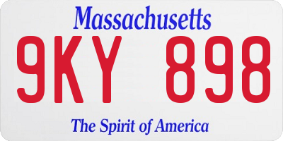 MA license plate 9KY898