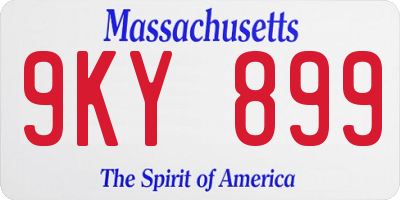 MA license plate 9KY899