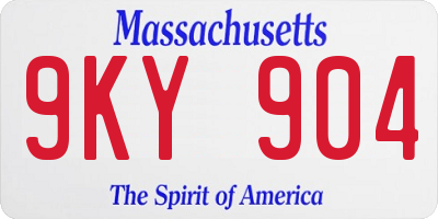 MA license plate 9KY904