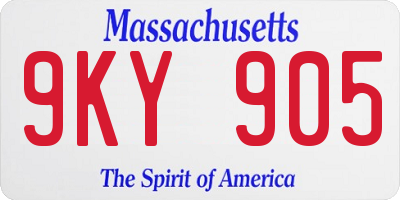 MA license plate 9KY905