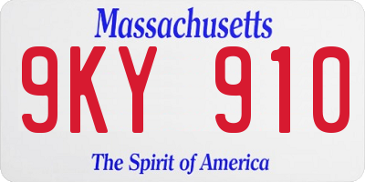 MA license plate 9KY910