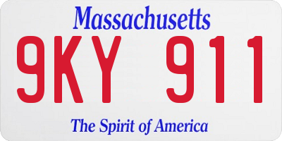 MA license plate 9KY911