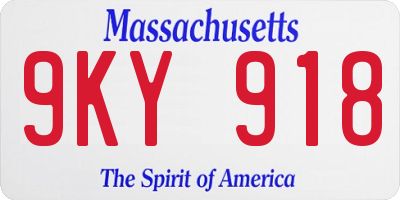 MA license plate 9KY918