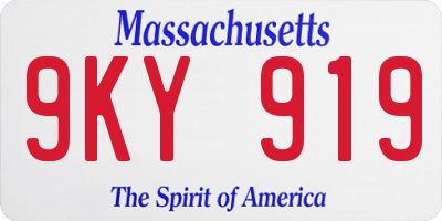 MA license plate 9KY919