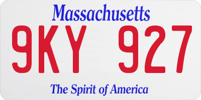 MA license plate 9KY927