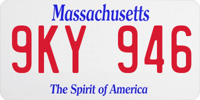 MA license plate 9KY946