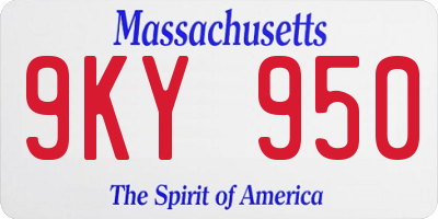 MA license plate 9KY950