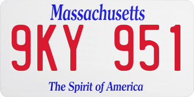 MA license plate 9KY951