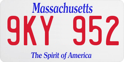 MA license plate 9KY952