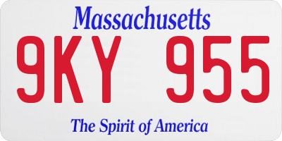 MA license plate 9KY955
