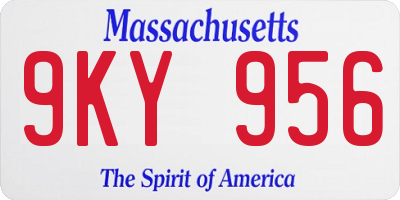 MA license plate 9KY956