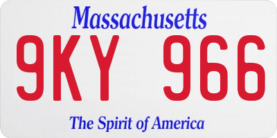 MA license plate 9KY966