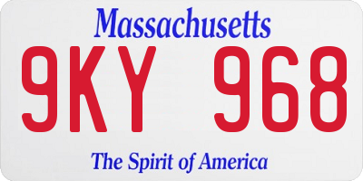 MA license plate 9KY968