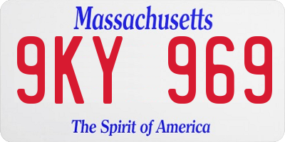 MA license plate 9KY969